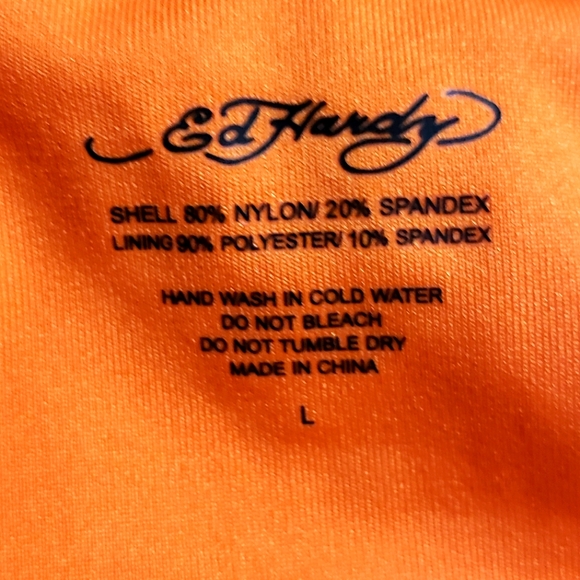 NWT Ed Hardy Orange Firebird 2 Piece Bandeau String Bikini Set Swimsuit - Large - Picture 12 of 13